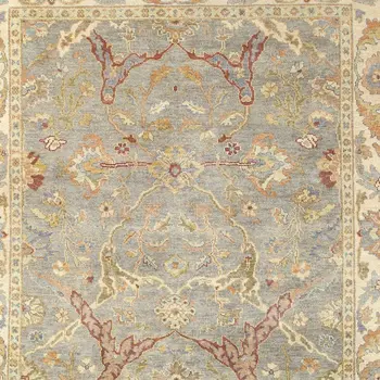 10' X 14' Gray And Beige Wool Oriental Hand Knotted Area Rug