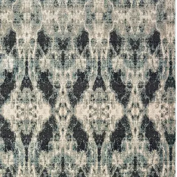 10' X 13' Gray And Blue Abstract Area Rug