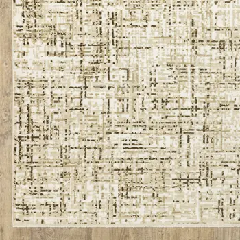 10' X 13' Ivory And Brown Abstract Area Rug