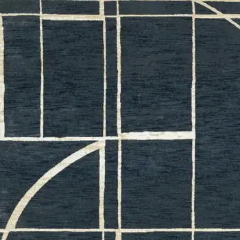 10' X 13' Blue And Ivory Geometric Area Rug
