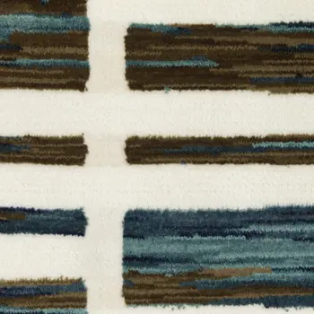 10' X 13' Ivory And Blue Geometric Area Rug