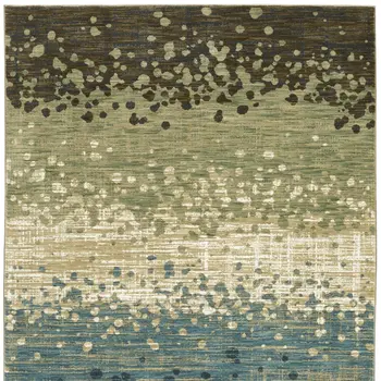 10' X 13' Blue And Brown Abstract Area Rug