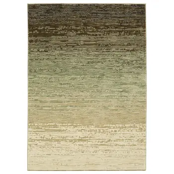 10' X 13' Brown And Green Abstract Area Rug