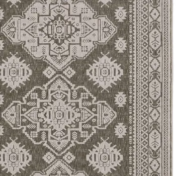 10' X 13' Gray And Gray Medallion Area Rug