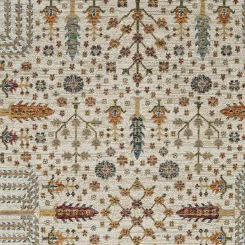 9' X 12' Ivory And Gold Oriental Area Rug