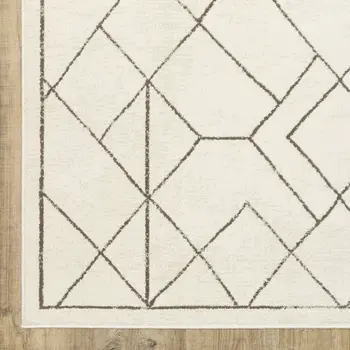 10' X 13' Ivory And Taupe Geometric Area Rug