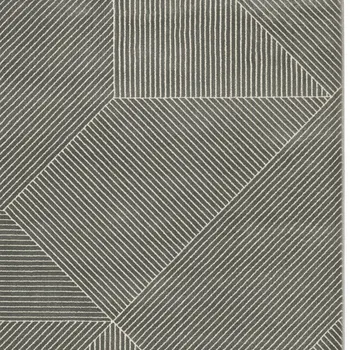 10' X 13' Gray And Ivory Geometric Area Rug