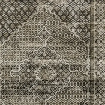 10' X 13' Gray And Beige Medallion Area Rug With Fringe