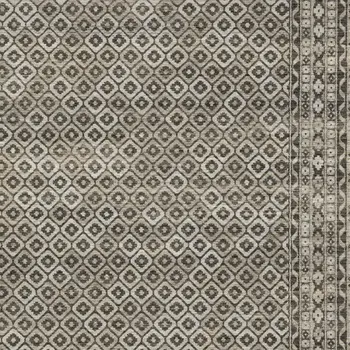 8' X 11' Gray And Beige Diamond Area Rug With Fringe
