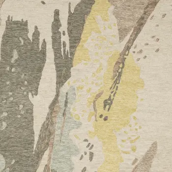 8' X 10' Beige And Yellow Wool Abstract Hand Tufted Area Rug