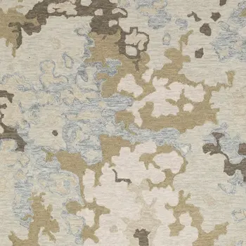 8' X 10' Beige And Blue Wool Abstract Hand Tufted Area Rug