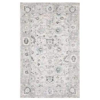 9' X 12' Ivory And Teal Blue Oriental Hand Tufted Area Rug