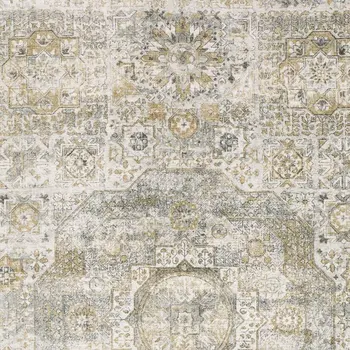 8' X 10' Gray And Gold Medallion Hand Tufted Area Rug