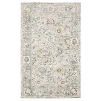 10' X 14' Ivory And Blue Oriental Hand Tufted Area Rug