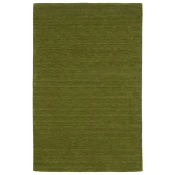 5' X 8' Green Wool Hand Tufted Area Rug