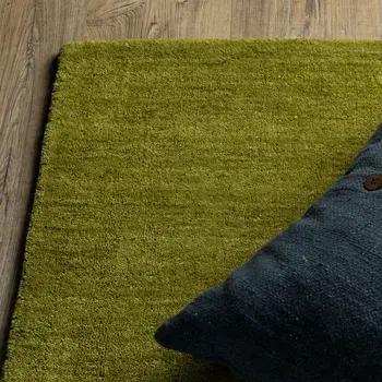 5' X 8' Green Wool Hand Tufted Area Rug