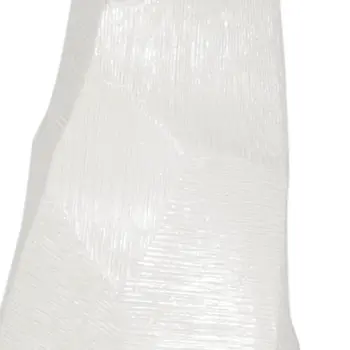 47" White Faceted Geometric Tapered Ceramic Floor Vase