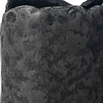 14" Gray Hammered Cylinder Aluminum Table Vase