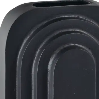 12" Black Geometric Aluminum Table Vase