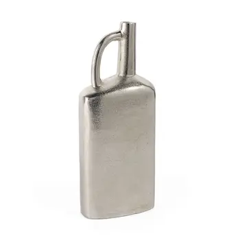 14" Silver Aluminum Jug Table Vase