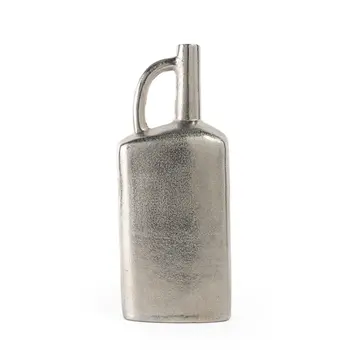 14" Silver Aluminum Jug Table Vase
