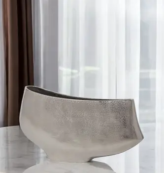 10" Nickel Aluminum Table Vase
