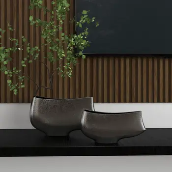 10" Nickel Aluminum Table Vase