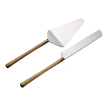Hammered Gold Stainless Steel Two Piece Hand Forged Cake Server