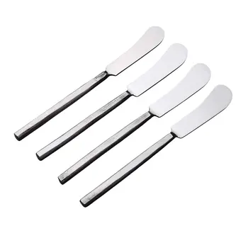 Hammered Silver Stainless Steel Four Piece Hand Forged Butter Knife
