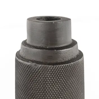 7" Gray Distressed Aluminum Geometric Tabletop Taper Candle Holder