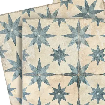 6" x 6" Green Vinyl Arabesque Peel And Stick Removable Tiles