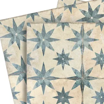 8" x 8" Green Vinyl Arabesque Peel And Stick Removable Tiles
