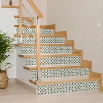 6" x 6" Dark Green Vinyl Arabesque Peel And Stick Removable Tiles