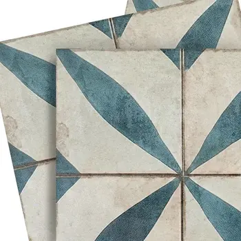 4" x 4" Dark Green Vinyl Arabesque Peel And Stick Removable Tiles