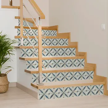 8" x 8" Dark Green Vinyl Arabesque Peel And Stick Removable Tiles