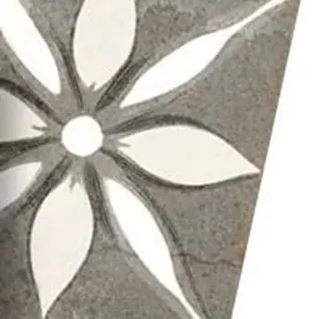 5" x 5" Gray And White Vinyl Arabesque Peel And Stick Removable Tiles