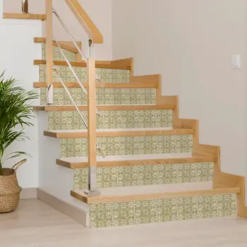 5" x 5" Beige Vinyl Arabesque Peel And Stick Removable Tiles