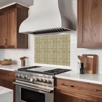 5" x 5" Beige Vinyl Arabesque Peel And Stick Removable Tiles