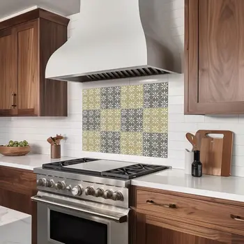 12" x 12" Gray Vinyl Arabesque Peel And Stick Removable Tiles