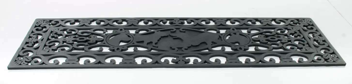 9" X 30" Black Rubber Dog Outdoor Door Mat