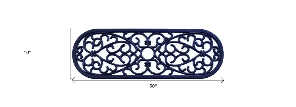 10" X 30" Black Rubber Outdoor Door Mat