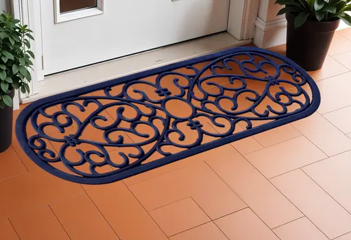 10" X 30" Black Rubber Outdoor Door Mat