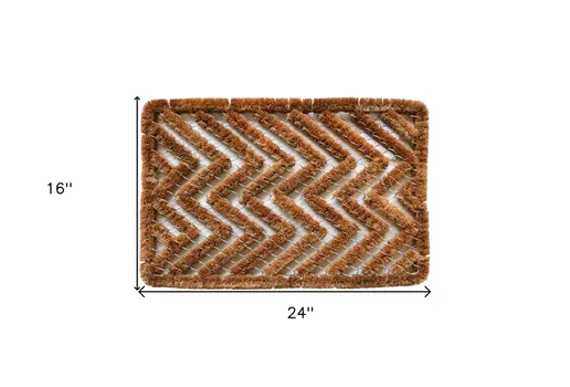 16" X 24" Brown Coir Zig Zag Outdoor Door Mat