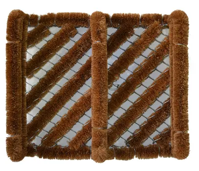 12" X 14" Brown Coir Geometric Outdoor Boot Scraper