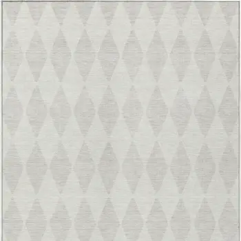3' X 5' Ivory And Beige Geometric Washable Indoor Outdoor Area Rug