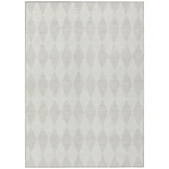3' X 5' Ivory And Beige Geometric Washable Indoor Outdoor Area Rug