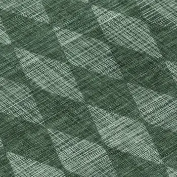 8' Olive Green And Charcoal Round Geometric Washable Indoor Outdoor Area Rug