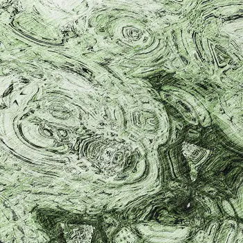 8' Artichoke Green And Emerald Round Abstract Washable Indoor Outdoor Area Rug
