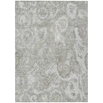 3' X 5' Ivory Taupe And Beige Abstract Washable Indoor Outdoor Area Rug