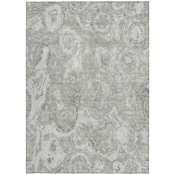 8' X 10' Ivory Taupe And Beige Abstract Washable Indoor Outdoor Area Rug